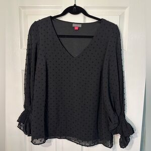 Vince Camuto Elegant Black Chiffon Blouse